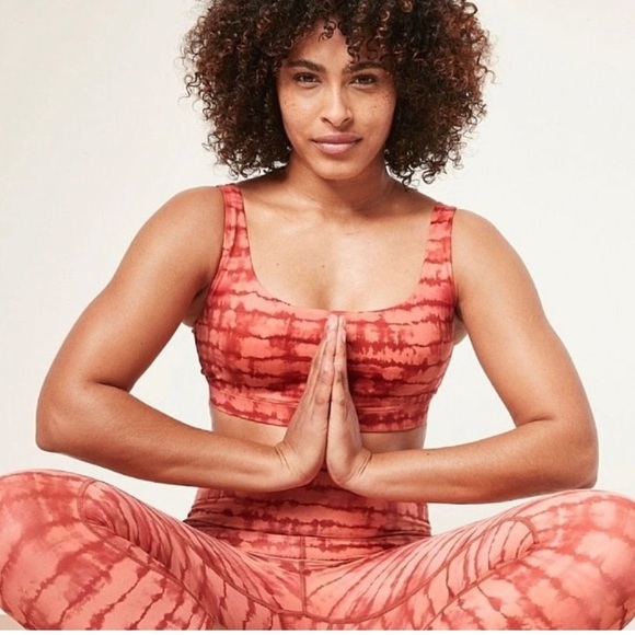 Athleta Other - Athleta NWT Exhale Printed Sports Bra A-C Cup Tahiti Island Coral Strappy Sz Xs